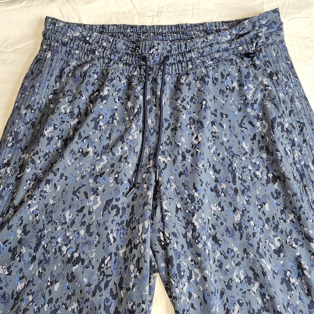 Athleta Women’s SZ 14P High Rise Wide Leg Ankle Crop Avenue Pants Blue festival - Picture 3 of 9